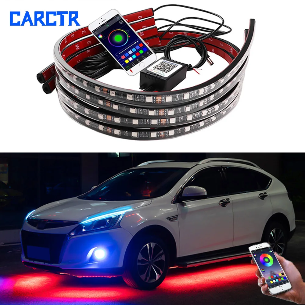 CARCTR 12V светодиодный шасси автомобиля светильник s Авто музыка Управление RGB Underglow