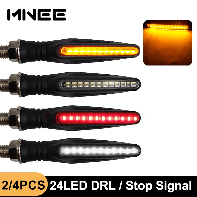 Motorcycle Turn Signals Light E11 Mark Motorcycle Flasher 335SMD Flowing Motorcycle Light Stop Signals Indicator IP68 Bendable