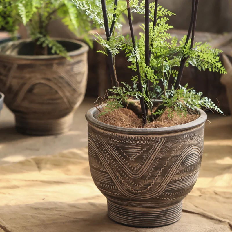 Очень большой этнический стиль ретро садовый двор калибр ручная работа черная