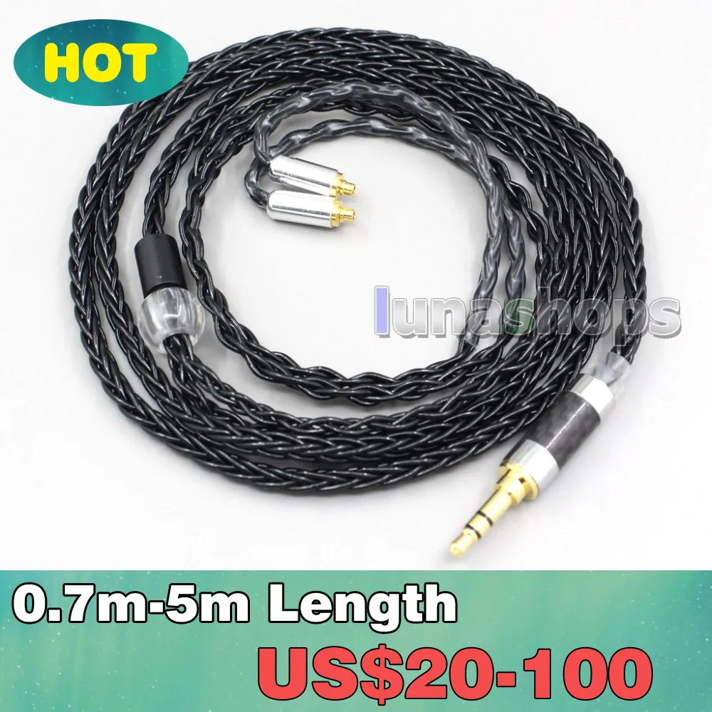 Cable de auriculares XLR de 8 núcleos, 3,5mm, 2,5mm, 4,4mm, plateado, negro, para Astell & Kern AK T8ie MKII T9ie Xelento LN006595