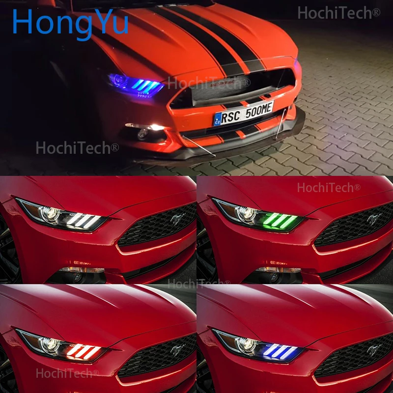 Для Ford Mustang 2015 2016 2017 RGBW Беспроводной контроль светодиодный ангельские глазки
