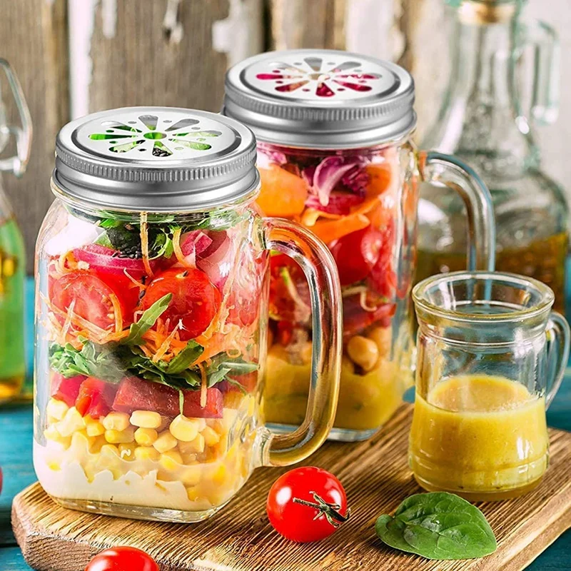 

28 Pieces Daisy Jar Lids Regular Mouth Mason Jar Lids Daisy Cut Lids Storage Canning Lids Compatible with Straw Hole