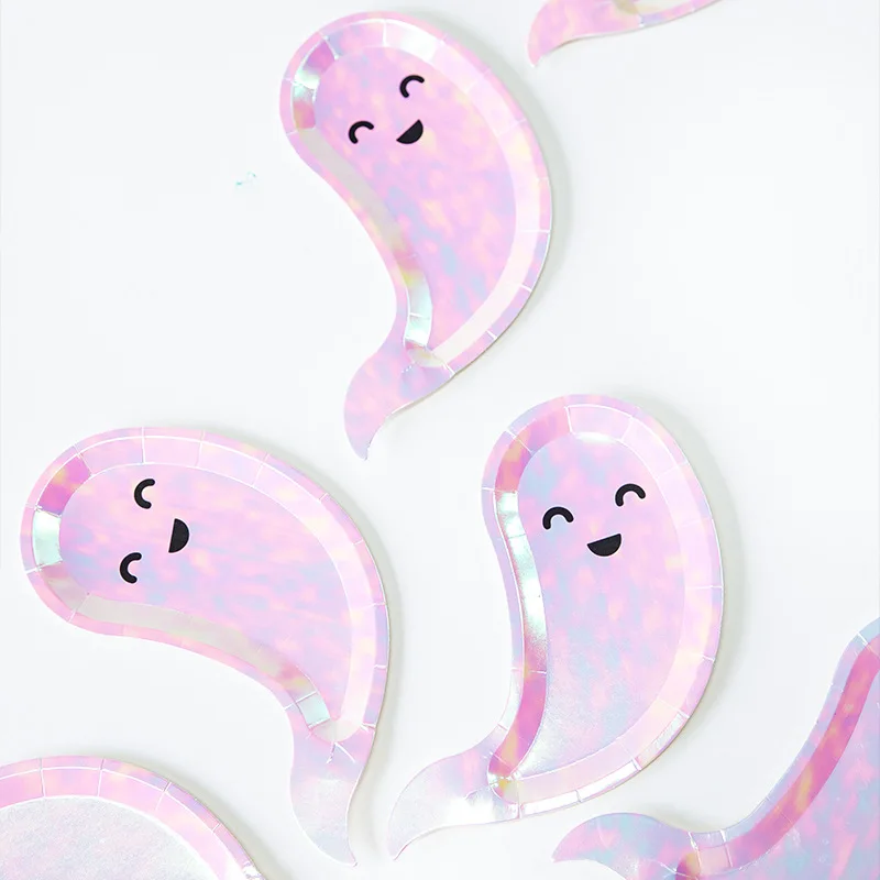 

Halloween Theme Party Paper Plates Cups Cartoon Ghost Skull Disposable Tableware Birthday Wedding Party Decoration Supplies