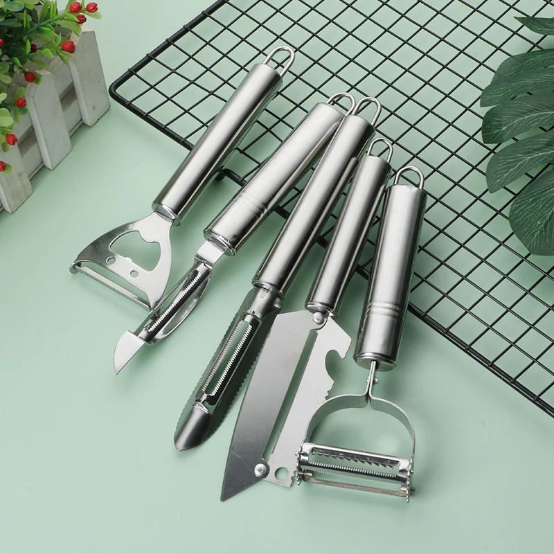 

MHNTLOS Stainless steel multifunctional vegetable peeler living knife shredding peeler potato carrot peeler kitchen tool