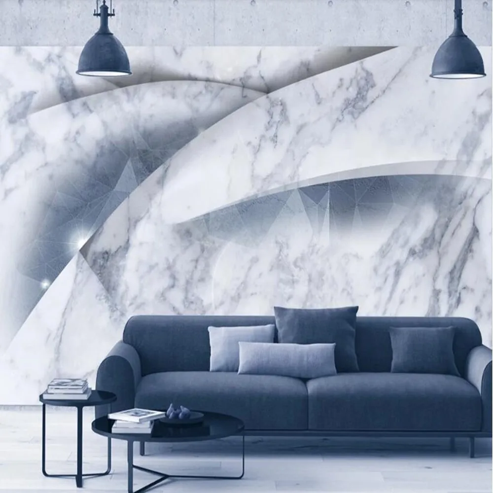 

Custom large mural wallpaper 3D modern abstract artistic concept high-end marble geometric TV background mural wallpaper flower