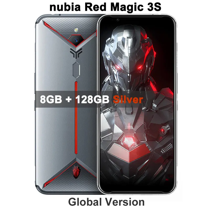 3S 8G 128G Silver Глобальная версия, мобильный телефон zte nubia Red Magic 3 3S 8G/12G 128/256G 6,6" Snapdragon 855, фронтальный игровой телефон 48MP 5000mAh - Цвет: 3S 8G 128G Silver