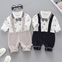 baby check one piece clothes baby wear casual clothes outside boy baby autumn and winter cartoon clothes set