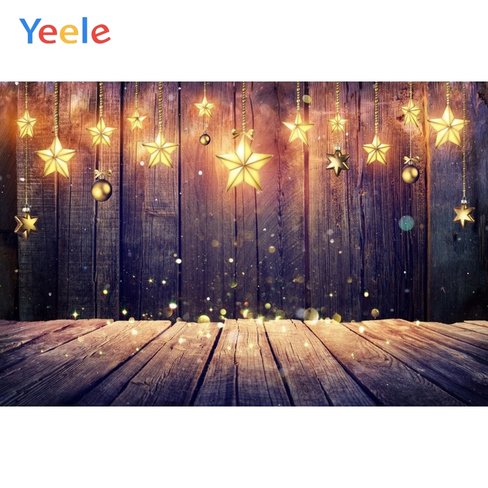 

Новогодний фон Yeele, зимний светильник со звездами, деревянная доска, вечерние фоны на день рождения для фотостудии