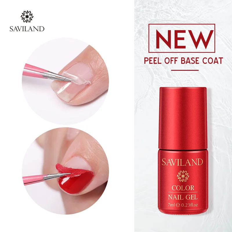 peel off base coat Saviland праймер Гель-лак 15 мл верхнее Базовое покрытие Гель-лак Top it off+ Базовое покрытие основа для УФ-гель для ногтей - Цвет: peel off base coat