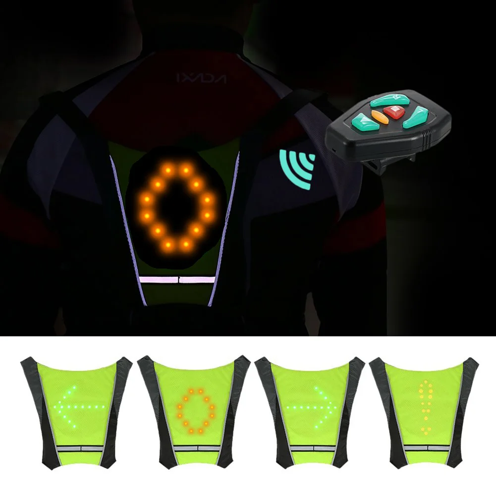 

Cycling Bicycle LED Wireless Safety Turn Signal Light Vest for Riding Night Guiding CMG786