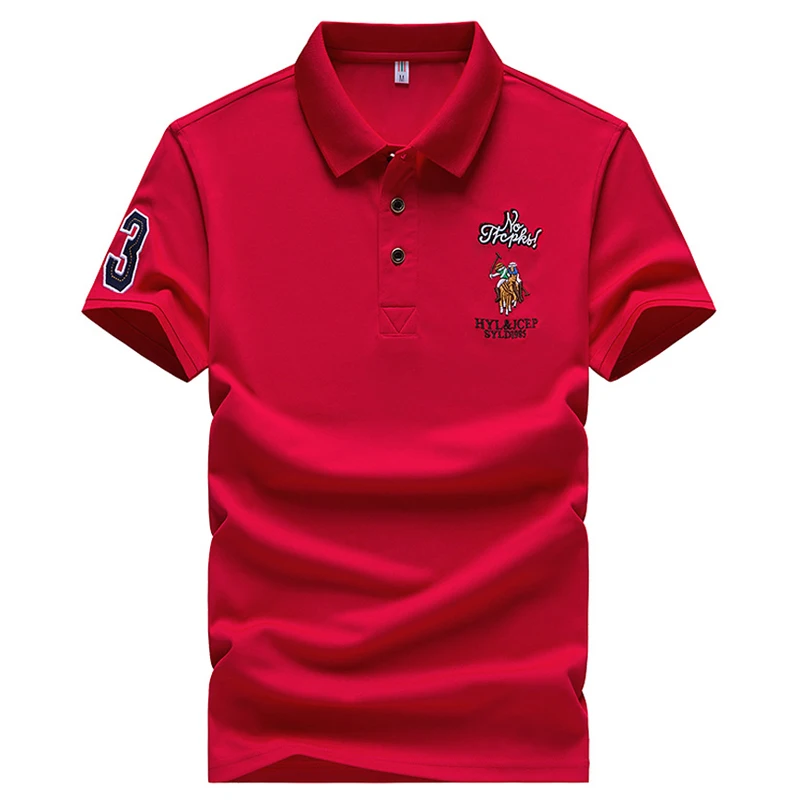 Мужская рубашка поло с коротким рукавом вышивкой|Поло| |
