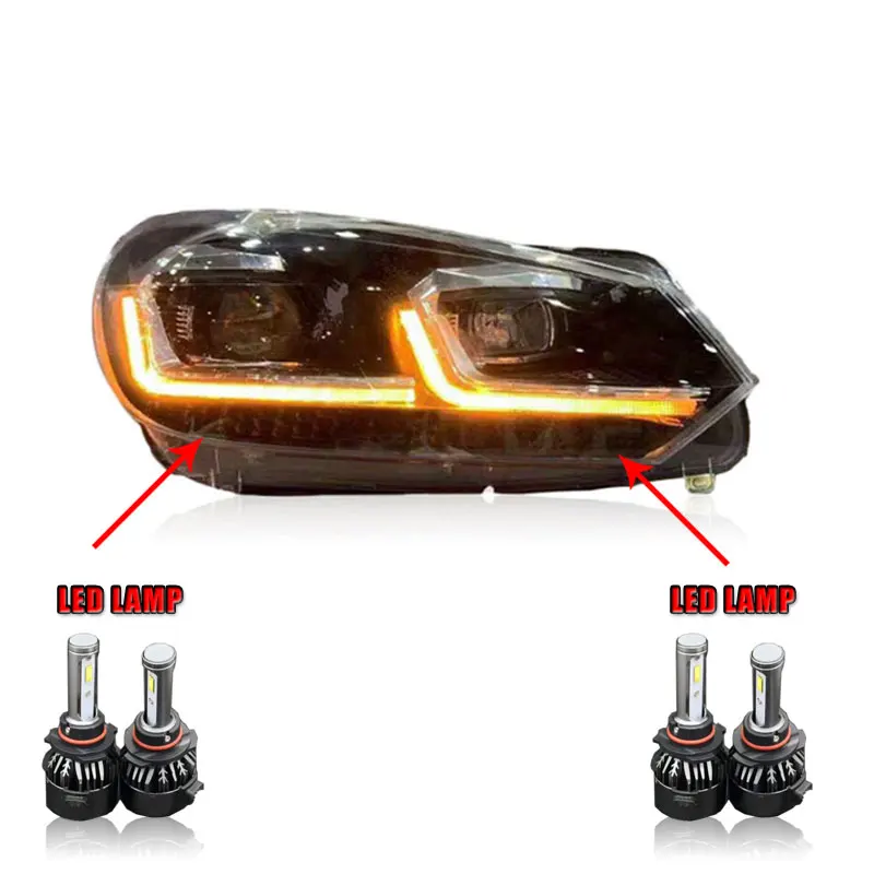 ALL LED 2 шт. автомобильный стиль светодиодный фары для Volkswagen Golf 6 09-13 для Golf 6 Головной фонарь светодиодный DRL Объектив двойной луч H7 HID Xenon bi xenon le - Цвет: ALL LED