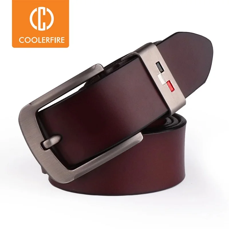 Мужские Винтажные ремни COOLERFIRE классические из натуральной кожи для джинсов 051|belt