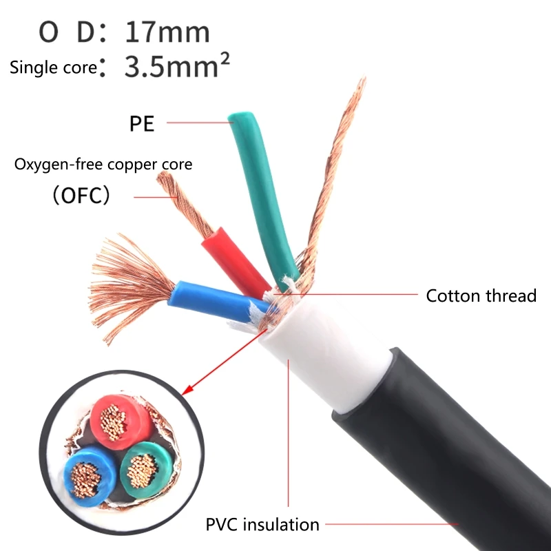 

Hi-End Copper Hifi Audios Power Cord US Plug with P-037/P-037E Connector AMP Cable