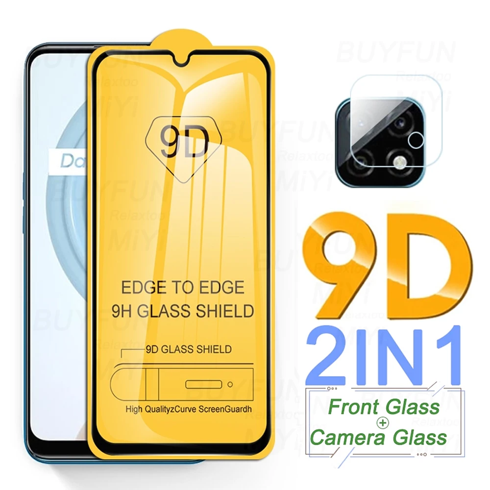 

Стекло для камеры для Realme C21 стекло 9D полное клеевое закаленное стекло es Realmi C21 C 21 2021 Защитные пленки для экрана пленка для фильма RMX3201 6,5''