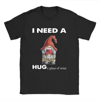 i need a huge glass of wine funny christmas gnome t shirts men christmas gift cotton short sleeve oversized tshirt for men women