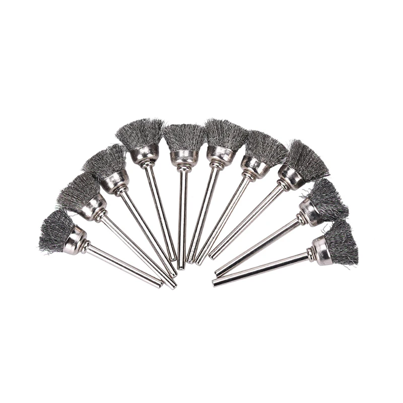 10 шт. Проволока из нержавеющей стали чашки мини щетка подходит для вращающихся
