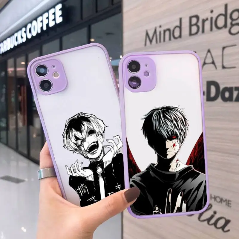 

Aesthetic retro black white Tokyo Ghoul Phone Case Matte Transparent For iPhone 12 Mini 11 Pro XR XS Max 7 8 Plus