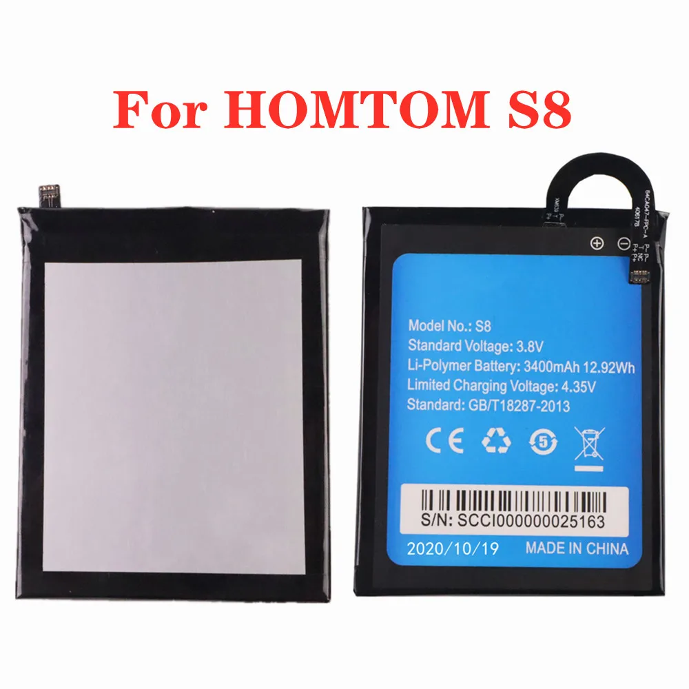 

High Quality Original HOMTOM S8 Battery For HOMTOM S8 5.7inch 3400mAh Backup Replacement Batteries