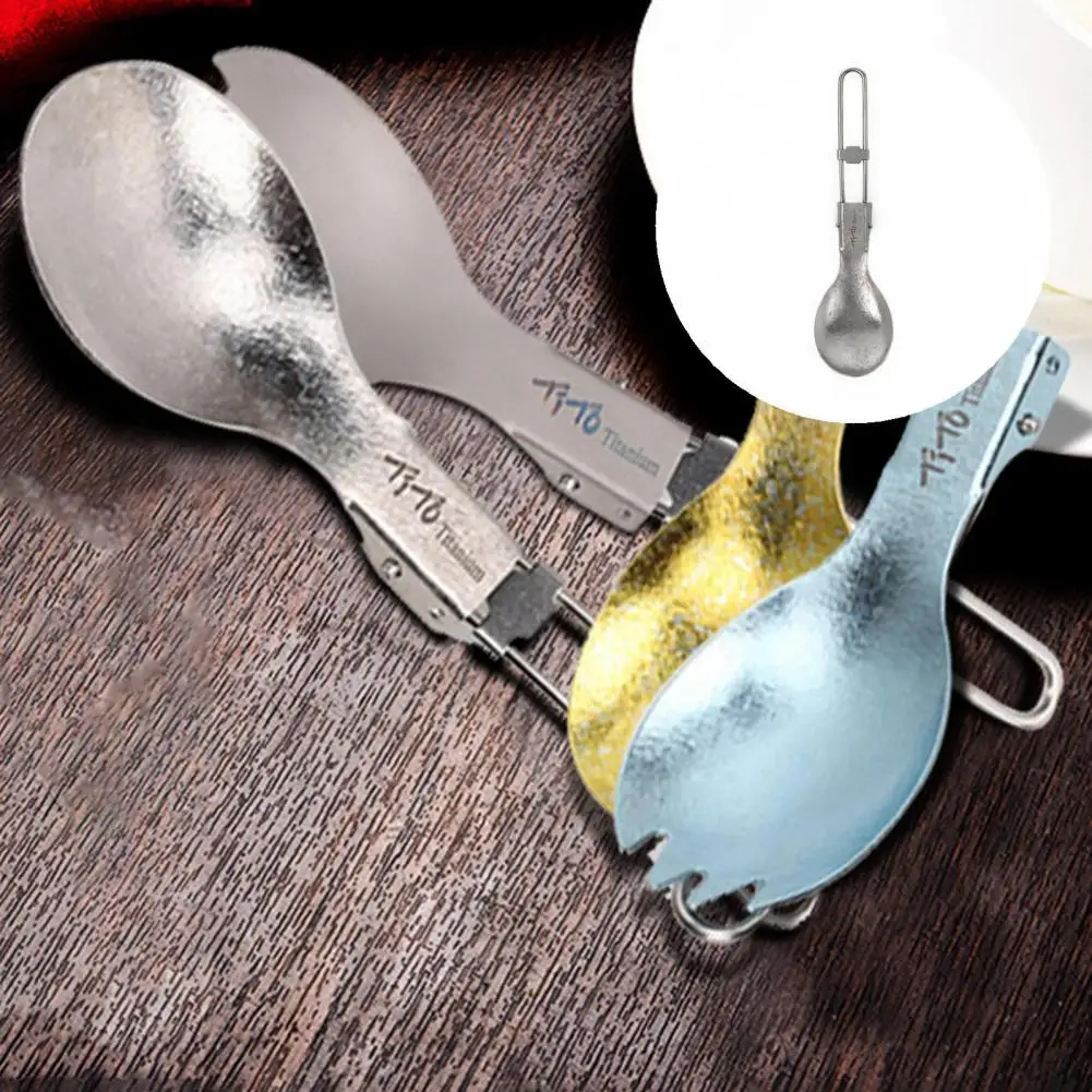 

BPA-Free Titanium Collapsable Functional Multi Flatware Spork for Climbing