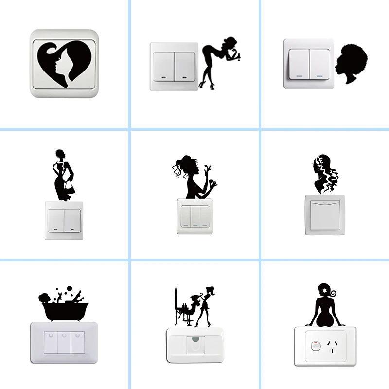 Макияж Косметика СПА Парикмахерская Красота Женщина Наклейка Переключатель Мода Девушка для Спальни Парикмахерская Домашний декор.