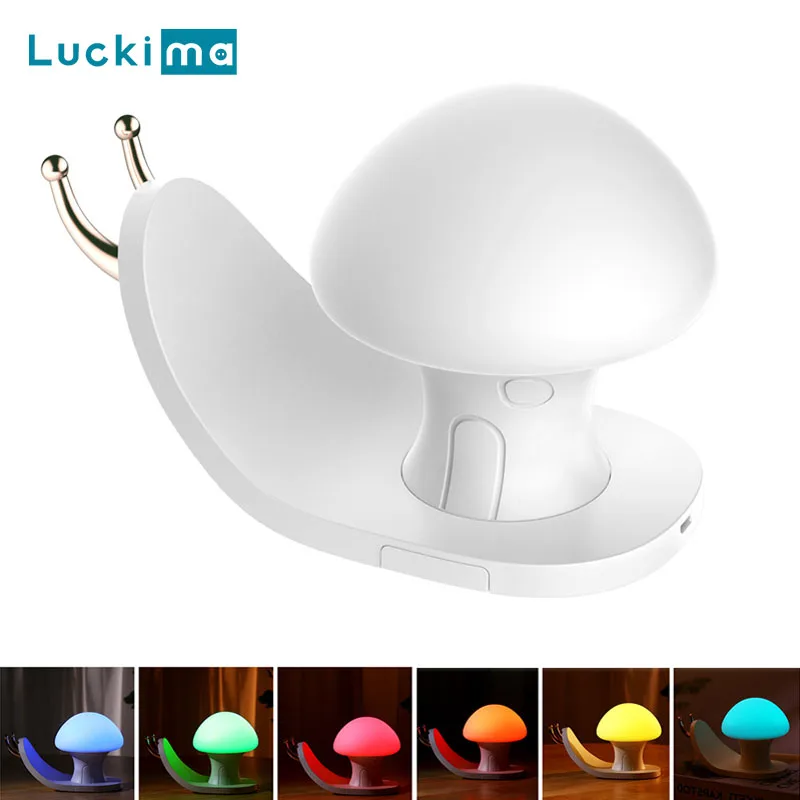 Цветная меняющаяся форма улитки умный сенсорный светодиодный ночник