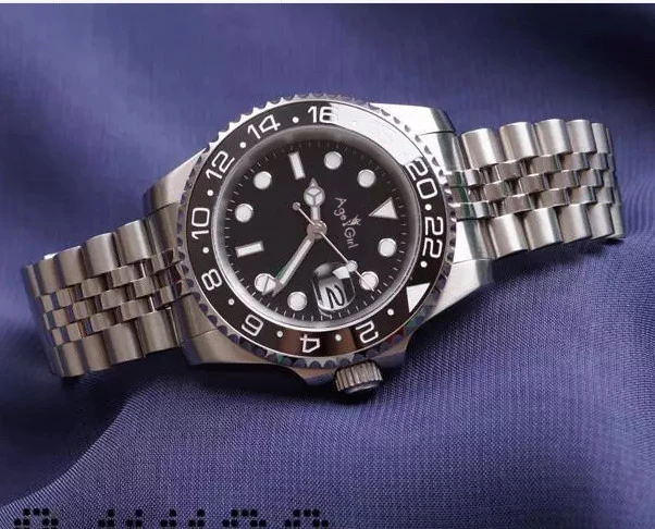 Full Black Bezel Новые Керамические Мужские автоматические механические часы из нержавеющей стали спортивные сапфировые стеклянные часы GMT AAA+ Asia 2813 Move Мужские t - Цвет: Full Black Bezel