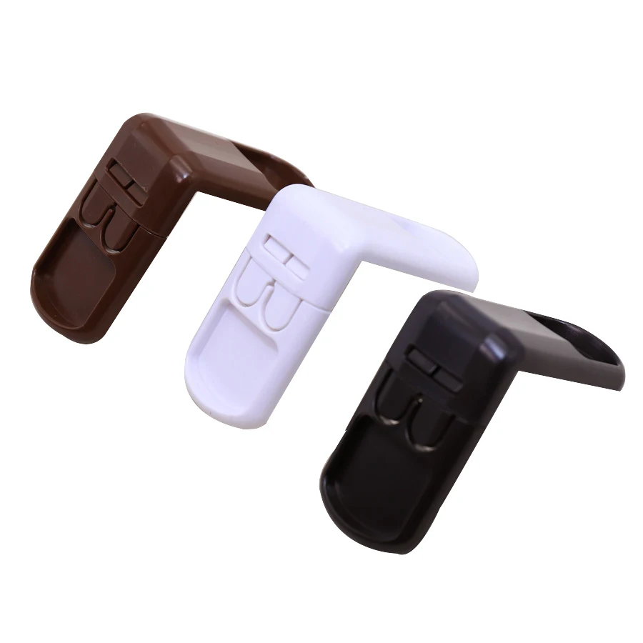 

Baby Protector Lock Safety Cabinet Wardrobe Door Furniture Drawer lock White Double Snap Multi-function Right Angle Lock