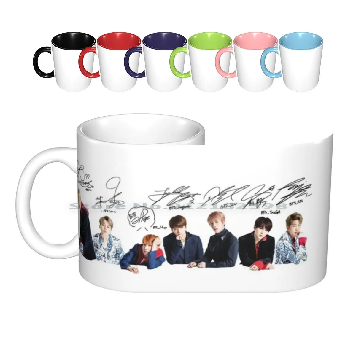 

Подпись, керамические кружки, кофейные чашки, кружка для молока и чая, для мальчиков, Jungkook Jimin Suga V J Hope Rap Monster Jin Kpop  Корейская музыка