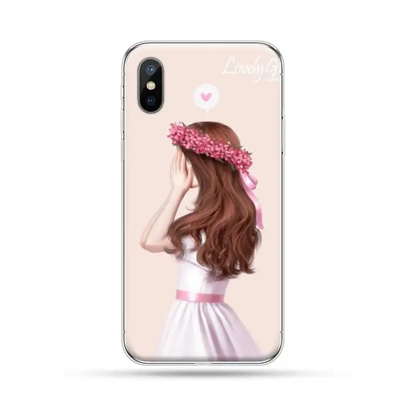 

Fashion girl pink cute aesthetic fundas Phone Case For iphone 12 mini 5 5s 5c se 6 6s 7 8 plus x xs xr 11 pro max