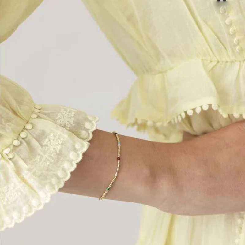 Минимализм Богемский Браслет с круглыми бусинами веревочные Этнические