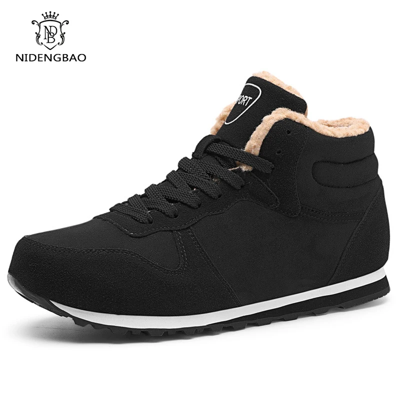 Winter Men's Casual Shoes Plus Size 46 47 Fashion Snow Boots Ankle Men Black Blue Walking Footwear Man Flat Plush Sneakers |
