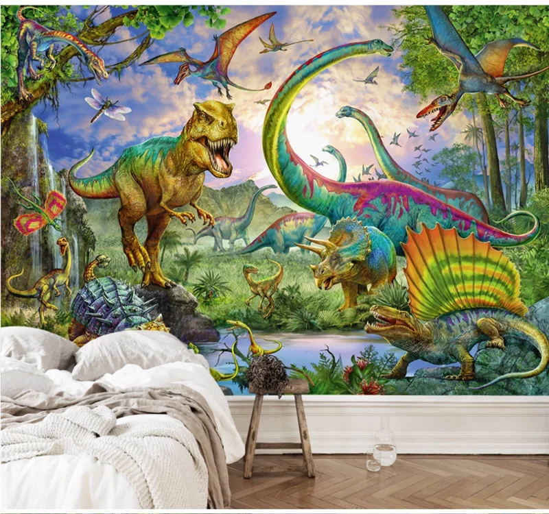 Пользовательские 3D обои роспись вручную Парк Юрского периода Динозавр