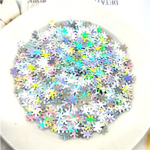 Laser silver 10g Ультра-тонкий 5 мм Снежинка блестки сверкающая 3D блестка для ногтей Paillette Eo-Friendly PET свободные блестки для украшения ногтей 10 г - Цвет: Laser silver 10g