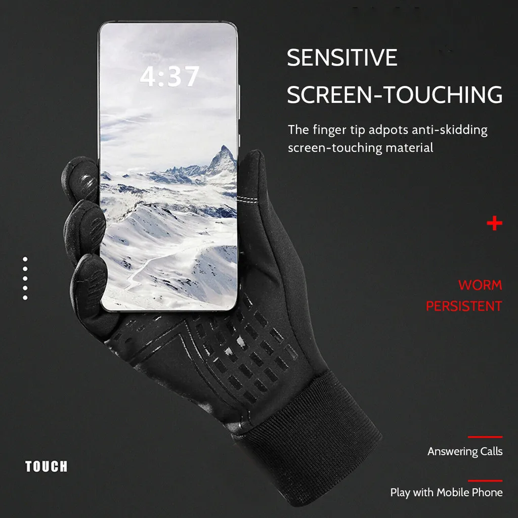 Теплые универсальные спортивные митенки Перчатки mtb из микрофибры зимние