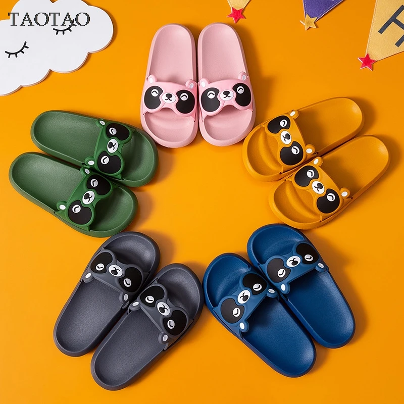 

2021 Summer Cartoon Slippers Child Panda Slippers Indoor Non-slip Slipper Household Shoes Children Cute Shoes For Women Men