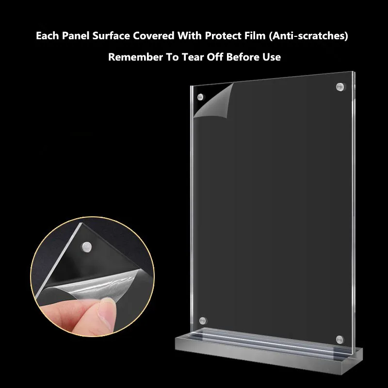 A4 T-образная двусторонняя магнитная Акриловая вывеска держатель для карт стенд