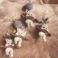boeycjr cute cat drop earrings korea style fashion jewelry vintage dangle earrings for women gift