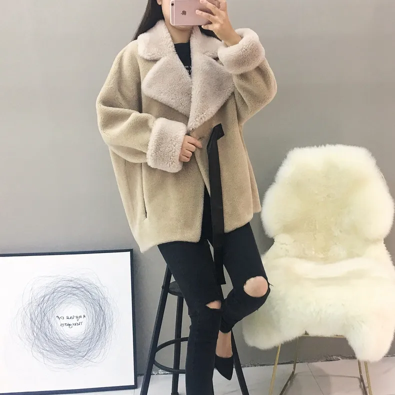 KMETRAM натуральное меховое пальто женские овчины 100% шерстяные зимняя куртка