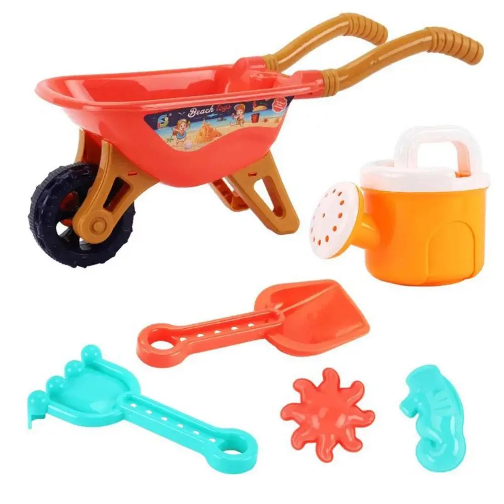 

6pcs Beach Sand Toy Set Summer Outdoor Beach Trolley And Dredging Toy For Boys Car Girls Toy Water Sand F2T0