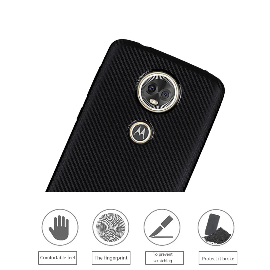 Мягкий Ультратонкий чехол из ТПУ для Motorola Moto C Plus E4 E5 G4 G5 G5S G6 Play Z2play углеродного