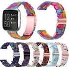 Модные Разноцветные Ремешки для наручных часов из смолы для Fitbit VersaVersa Lite, ремешок для умных часов с двойной застежкой-бабочкой