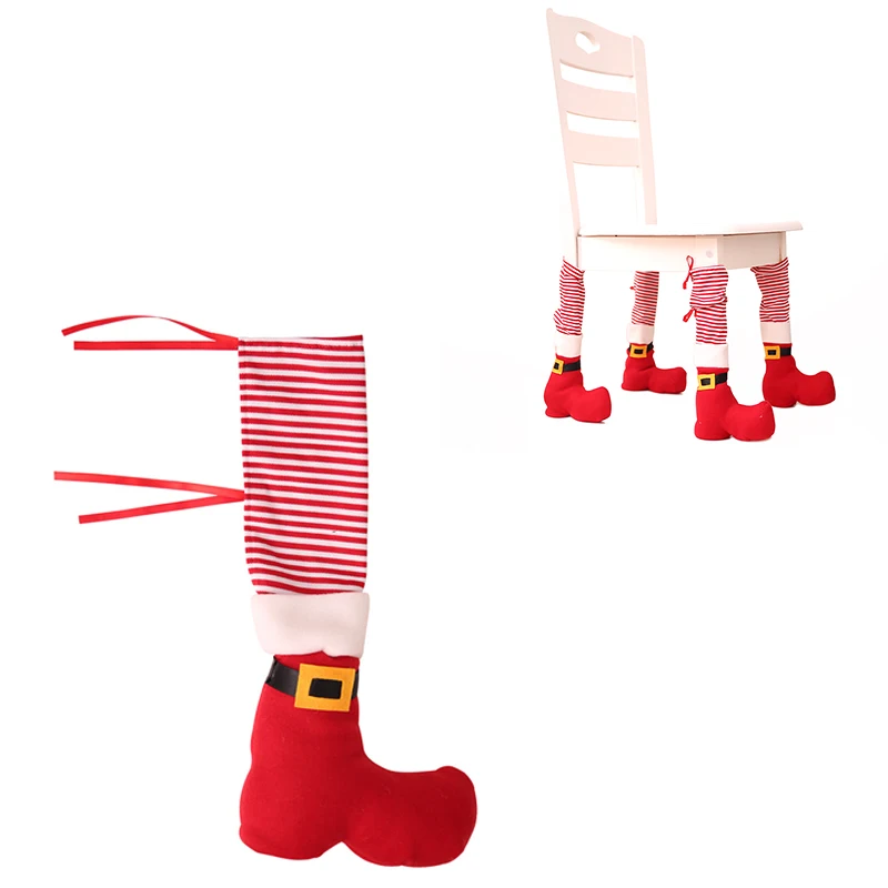 

Christmas Decor Chair Foot Covers Table Ornament 2020 Xmas Party Decoration Table Leg Sleeve New Year Gift For Home Christmas