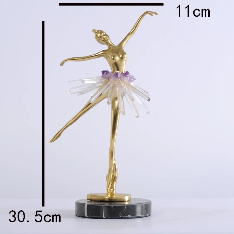 Креативная балетная латунная статуя для девушки с искусственной черной