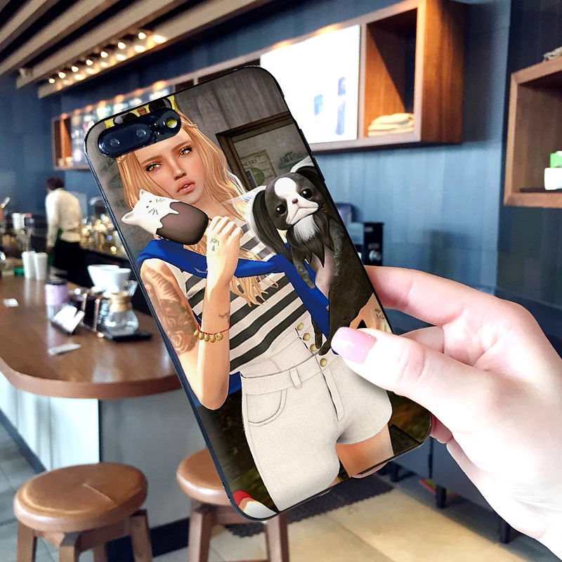 Сексуальная девушка-Шоппер иллюстрация и щенок для Xiaomi Redmi Note 5 S2 7 Plus 6 3 3S Pro 4A 4X 5A 6A