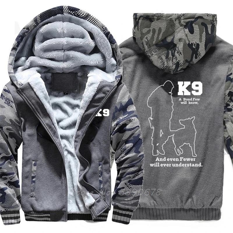 Толстовка K9 мужская с капюшоном модная Утепленная зимняя кофта принтом в стиле