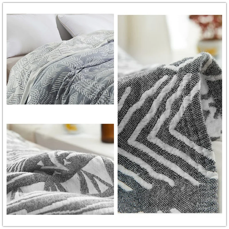 

Cotton Gauze Towel Muslin Blanket Soft Throw Plaid For Adults On The/Bed/Sofa/Plane/Travel Bedspread