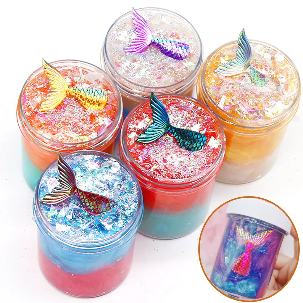 120 мл хвост русалки облако слизи амулеты смешивания Цвет глина игрушка волшебный