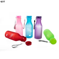 1pc 550ml portable sling transparent matte water cup candy color water bottles drinking cup kettle outdoor sports water bottle