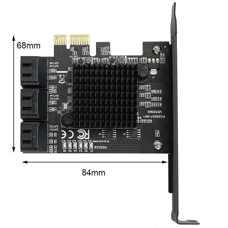 Адаптер PCIe SATA 6 портов 3 0 III плата расширения PCI express x1 e SATA3 контроллер